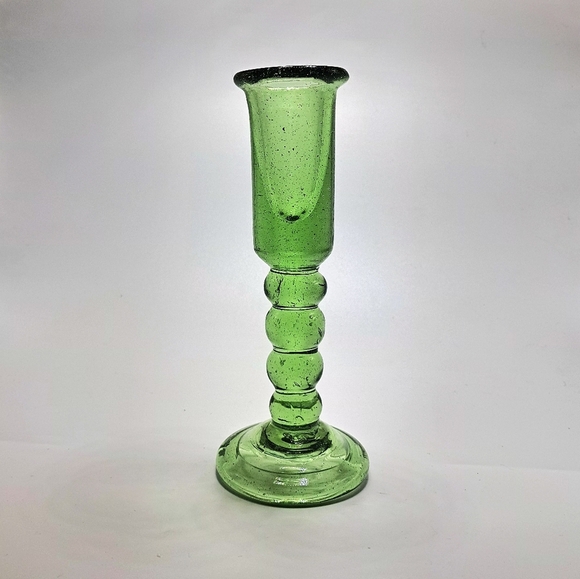 jamestown glass Other - Hand Blown 1959 Green Jamestown Glass Candle Holder